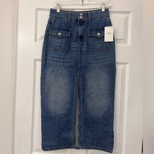 NWT long jean skirt